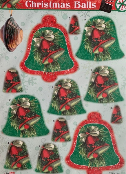3D Stanzbogen Christmas Balls: Glocke